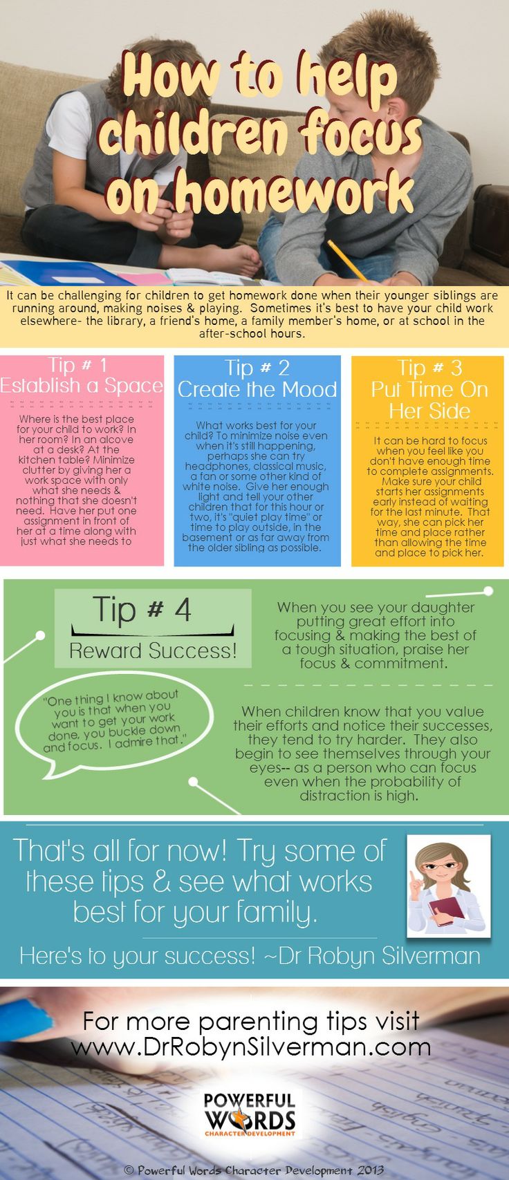 How to Help Children Focus on Homework (Infograph)